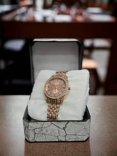 Diamond stainless watch