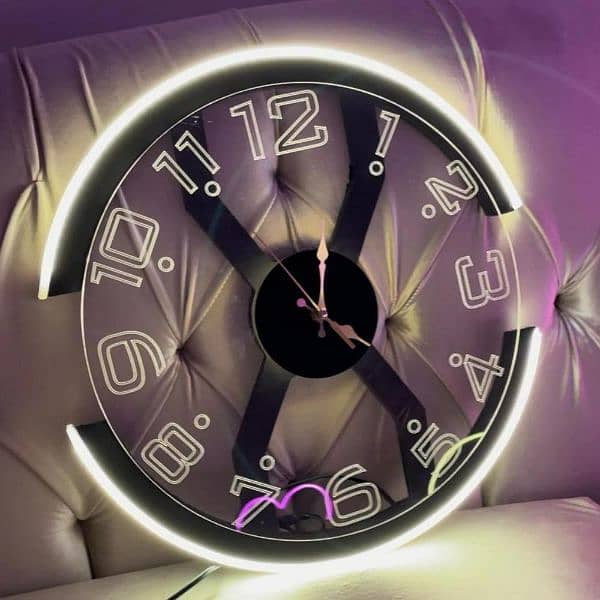 Modern Style X Neon ambiance Light Clock 3