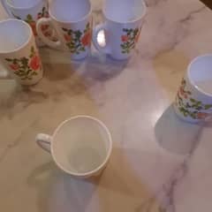 Marble 6 big size Mug brand new and 6 person dinner set very less used