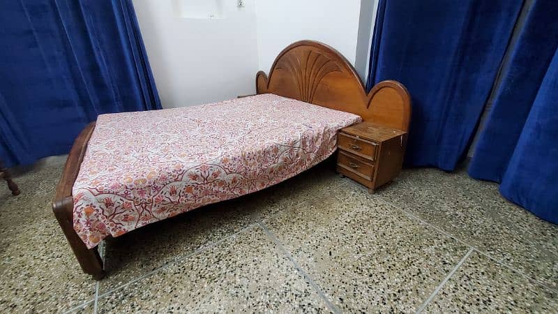 king size bed with attached side tables and mattress 0