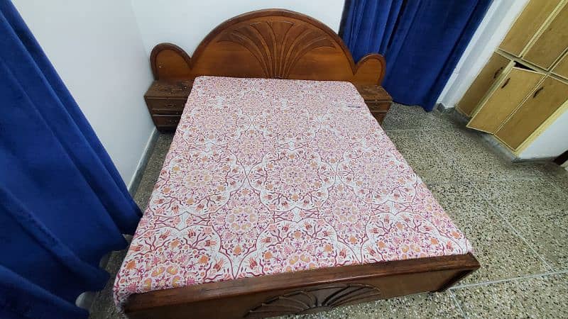 king size bed with attached side tables and mattress 2