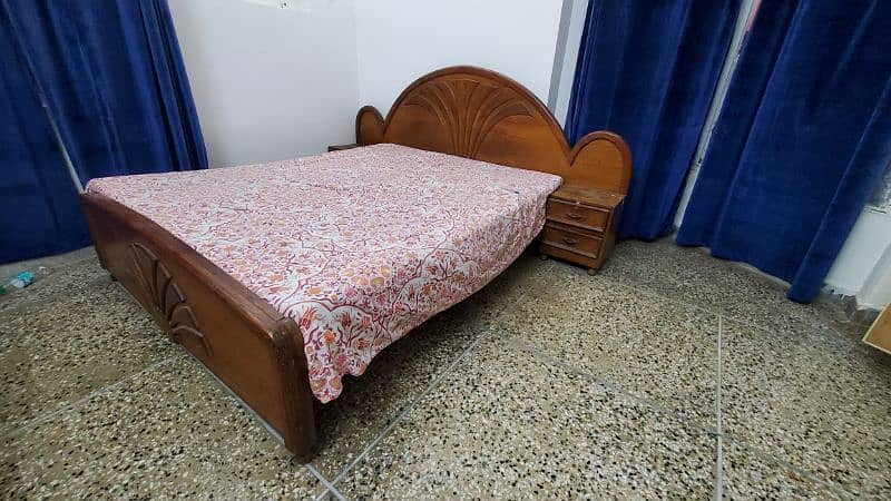 king size bed with attached side tables and mattress 3