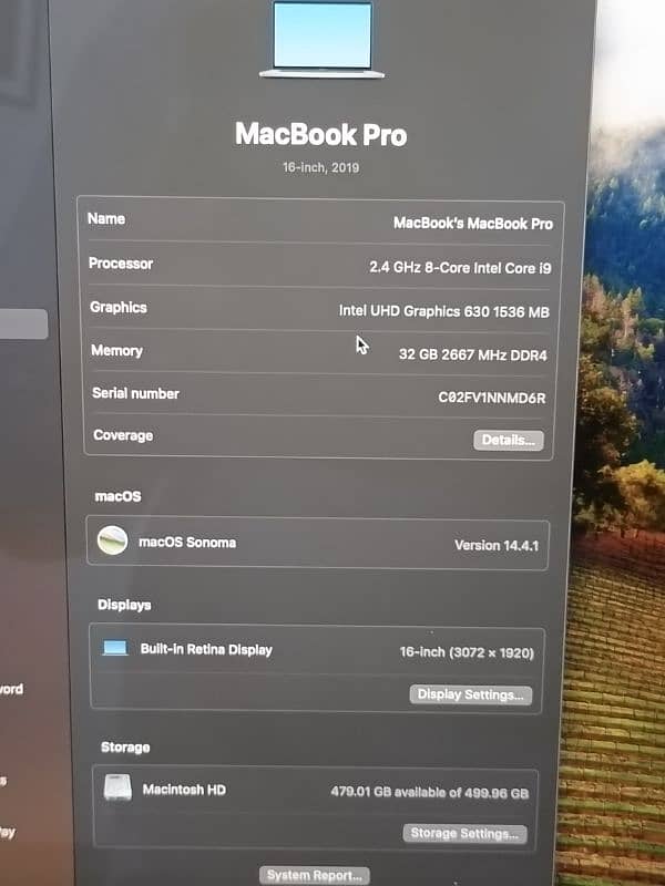 MACBOOK PRO 2019 16 INCH TOUCHBAR CTO I9 8 CORE 32GB  512GB 8GB CARD 3