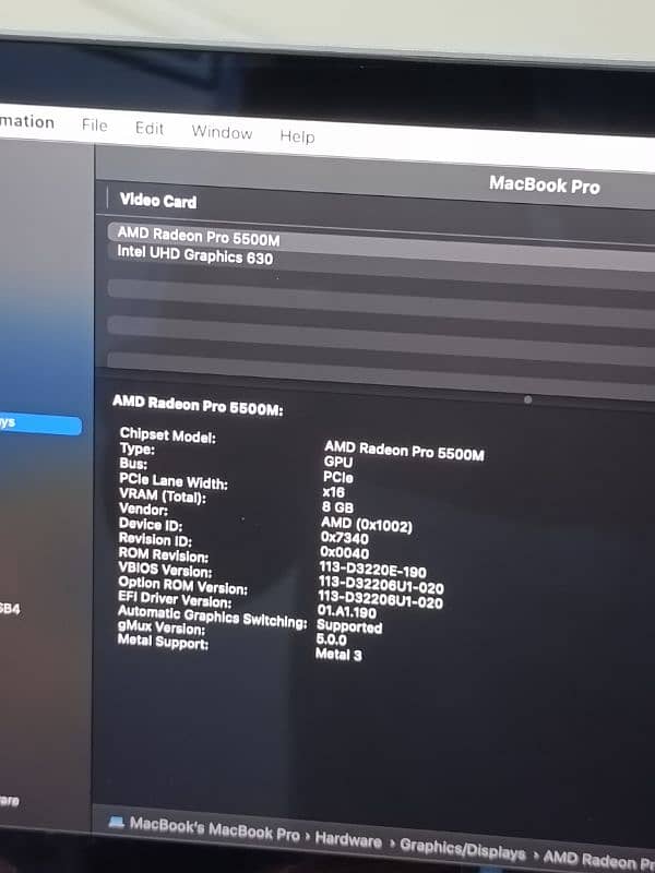 MACBOOK PRO 2019 16 INCH TOUCHBAR CTO I9 8 CORE 32GB  512GB 8GB CARD 5