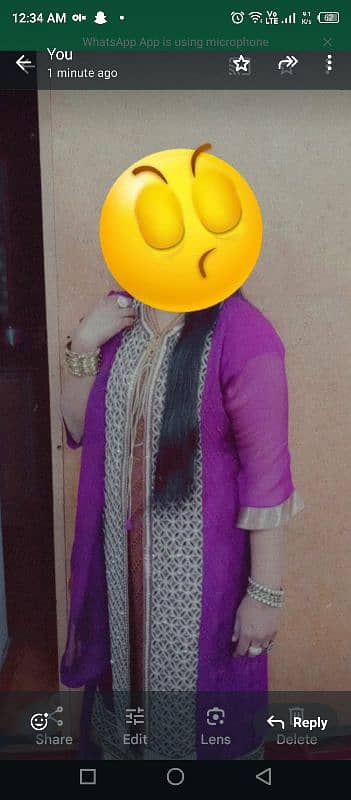 purple shirt with shalwar dupatta 2