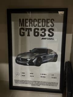 A1 Size Mercedes Poster with glass frame Wall Frame