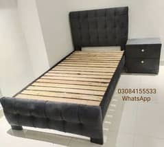 single bed / poshish bed / side tables / solid bed set Wholesale price