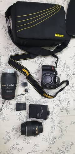 Nikon D3200 perfect condition with Two lens and WU-1a (wifi)