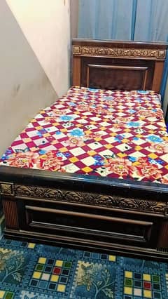 Single Bed with mattress pure wooden 10/9 condition for sale 0