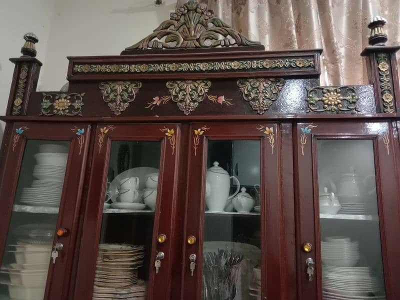 "EXCELLENT CONDITION! Wooden Almari, Mirror, Showcase & Badh - used 8