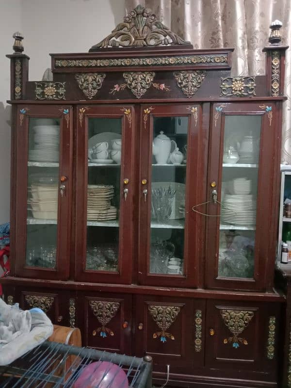 "EXCELLENT CONDITION! Wooden Almari, Mirror, Showcase & Badh - used 9