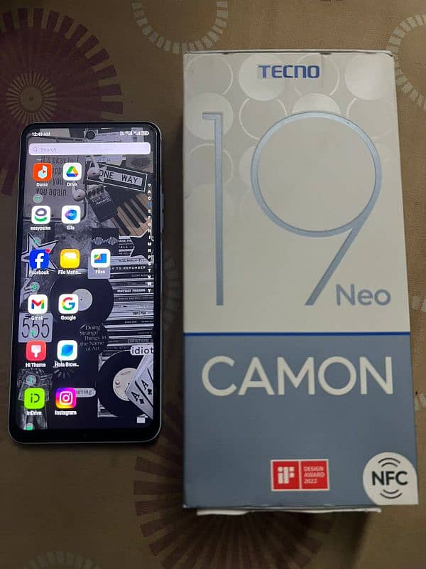 Tecno Camon 19 neo with Box & Charger 1