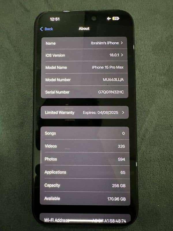 iPhone 15 Pro Max 256gb JV/Factory Locked 6