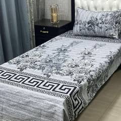 2 Pcs Crystal Cotton Printed Single Bedsheet