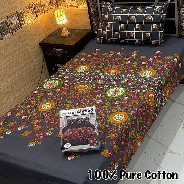 4 Pcs Cotton Printed Single Bedsheet 1