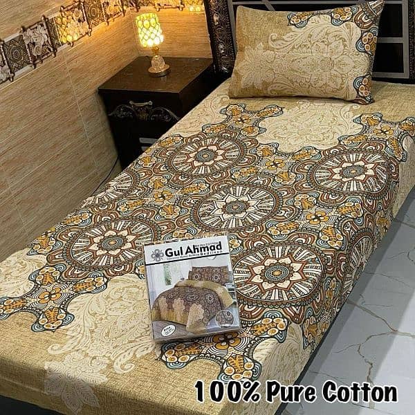 4 Pcs Cotton Printed Single Bedsheet 2