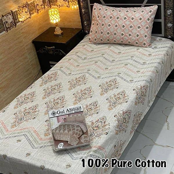 4 Pcs Cotton Printed Single Bedsheet 3