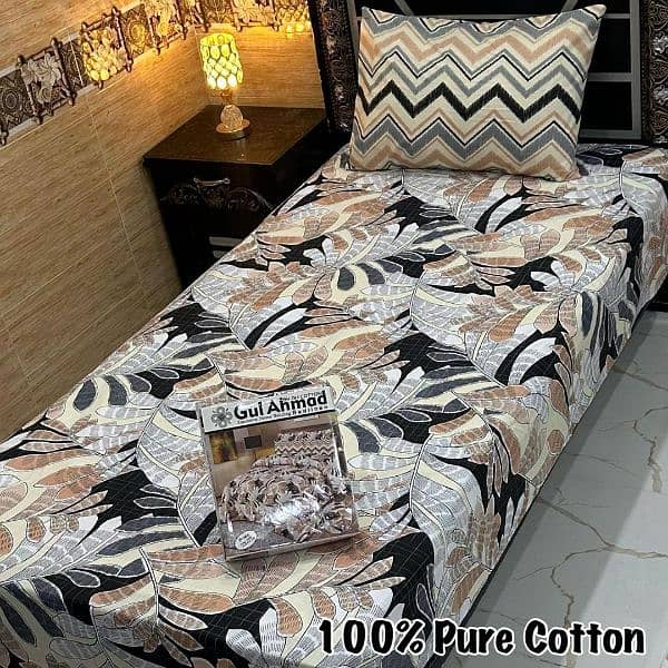 4 Pcs Cotton Printed Single Bedsheet 8