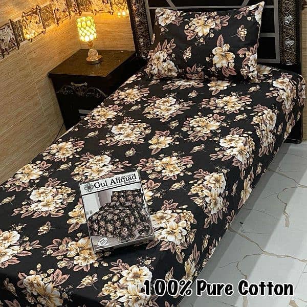 4 Pcs Cotton Printed Single Bedsheet 9