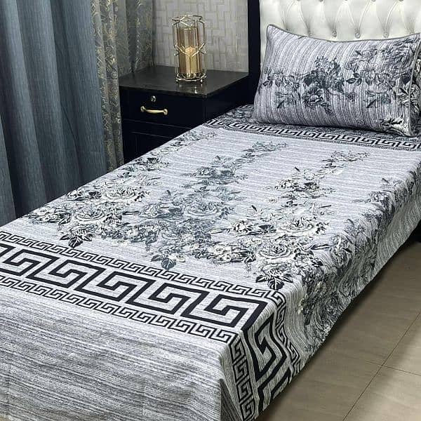 4 Pcs Cotton Printed Single Bedsheet 11