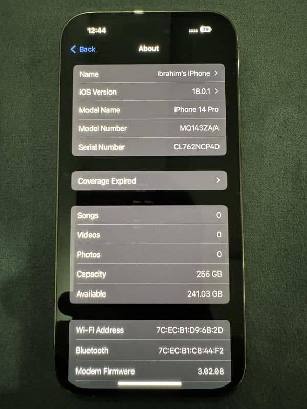 iPhone 14 Pro 256gb Non PTA 6