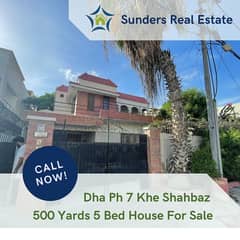 Dha Ph 7 | Khe Shahbaz | Near Khe Hafiz | 500 Yards Bungalow For Sale | 05 Bed DD | 1 Unit House | Solid Construction | Well Maintained | Service Road | Away From Comm Aera | Reasonable Demand |