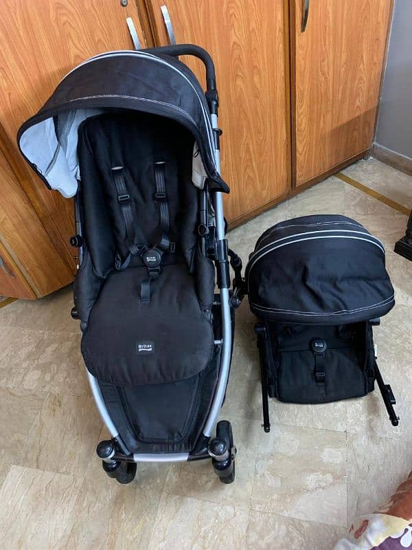 Britax uk twin stroller carrycot plus carseat 3