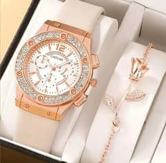 Watches Set Luxury Rhinestone girls Fashion Elegant Wristwatch Quartz