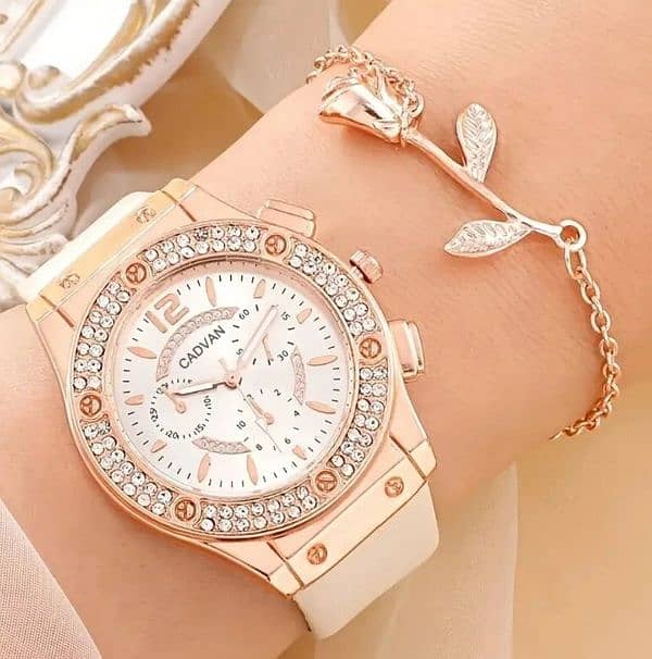 Watches Set Luxury Rhinestone girls Fashion Elegant Wristwatch Quartz 3