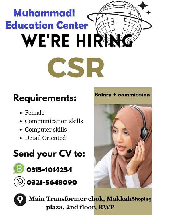 female csr required  for online Quran academy 0