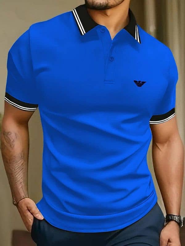 Available Half sleeves Embroidery logo Polo T-shirts 2