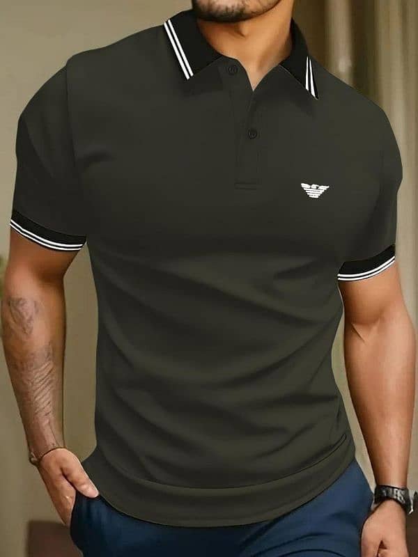 Available Half sleeves Embroidery logo Polo T-shirts 3