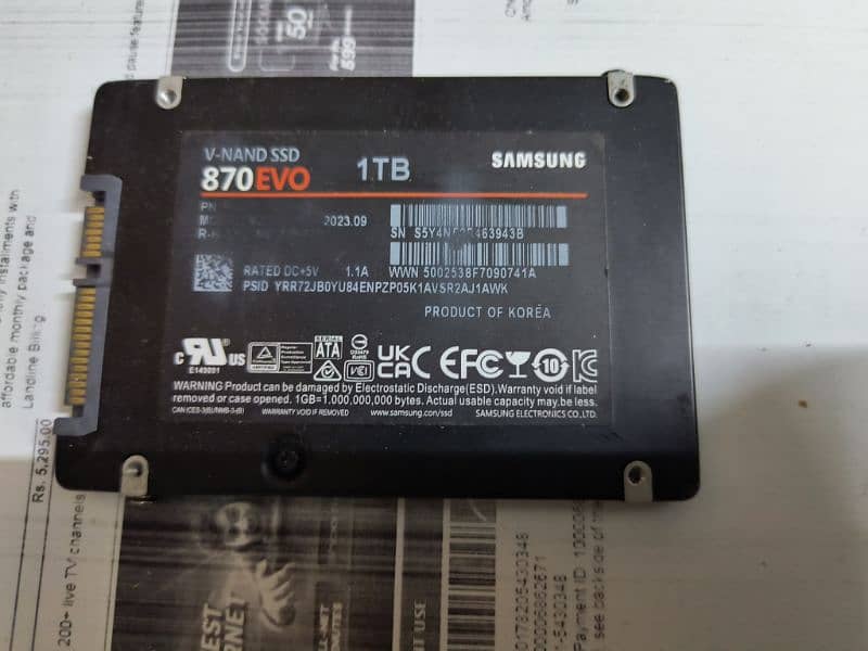 Samsung SSD Evo 870 1tb health good 0