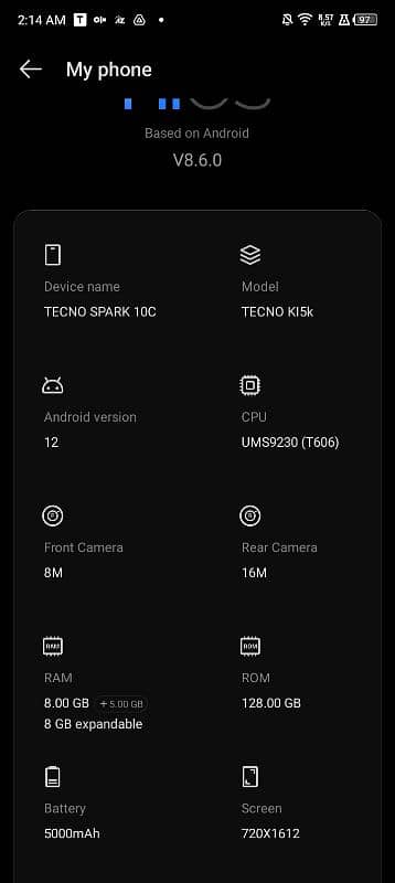 TECHNO SPARK 10C 8/128 GB 9