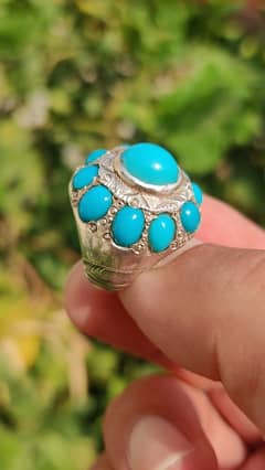 natural turquoise hand made ring