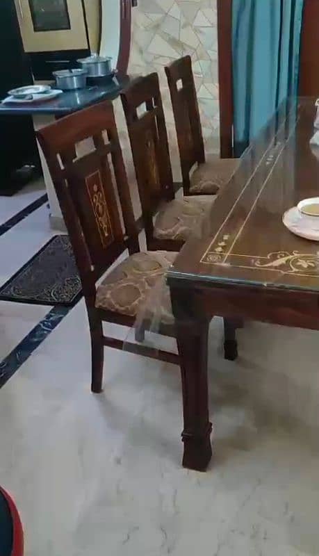 wooden Dining table with Eight chairs 1