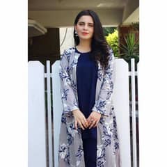 3 pcs woman's stitched silk printed suit