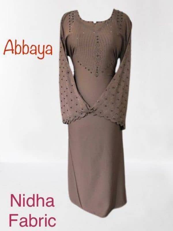 Women's Stitched Nidha Embroidered Abaya 3