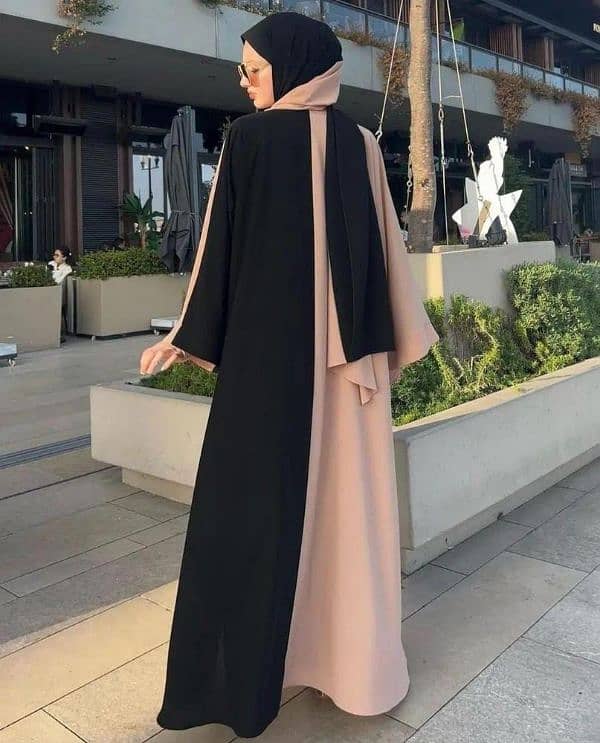 Georgette Plain Classic Abaya With Stoller 1