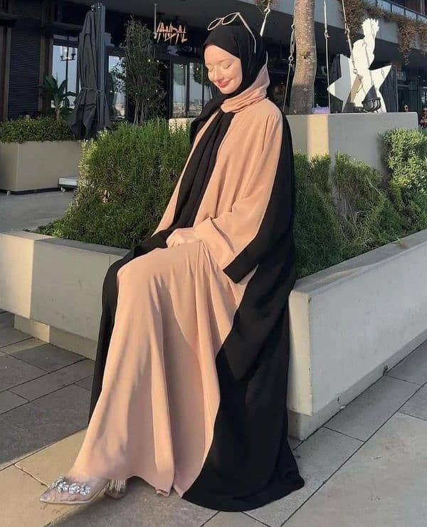 Georgette Plain Classic Abaya With Stoller 2