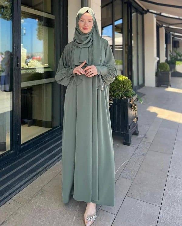 Georgette Plain Classic Abaya With Stoller 2