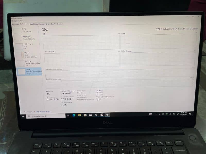 Dell Xps 15 9570 : Core i7 8th gen : 16/512 : 4Gb Nvidia Gtx: 4k/Touch 7