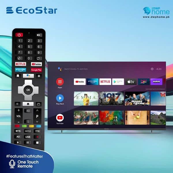 Ecostar Smart Remote Control for Android Led Tv 03008010073 13