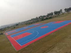 Basketball Acrylic hard court in Punjab|Sports Ground|Games Flooring