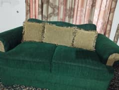 Emerald green 7 seater sofa set with cushions