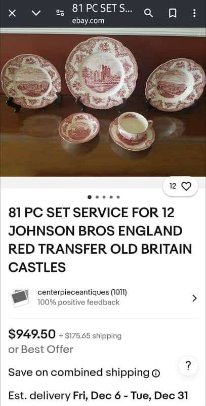 81 pc Johnson Bros Dinner Set (Imported from England) 17