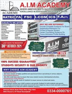 A. I. M Learning Tuition/Academy Services Available