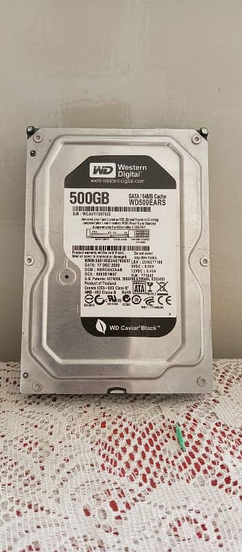 WD 500gb Hard Disk HDD Black 0