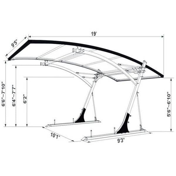 Car Pole Parking in Pakistan | Garage shade | Wall mounted car porch 1