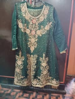 Short frock dress with dupatta and jama war pajama chest size 34